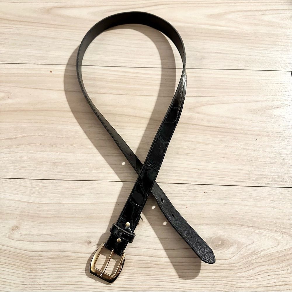 Leather Embossed black vintage belt